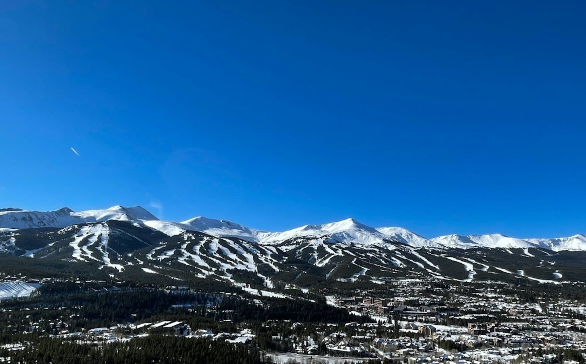 Snow-capped mountain peaks at golden hour